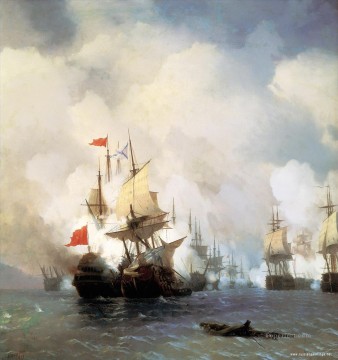  vs Lienzo - batalla de aivazovskiy en el estrecho de hiosskiy 1848